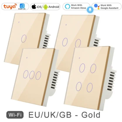 Tuya Smart Life WiFi Wall Touch Button 220V AC Light Switch for Lamp 1 2 3 4 Gang APP Voice Remote Control EU UK Europe Standard - Image 9