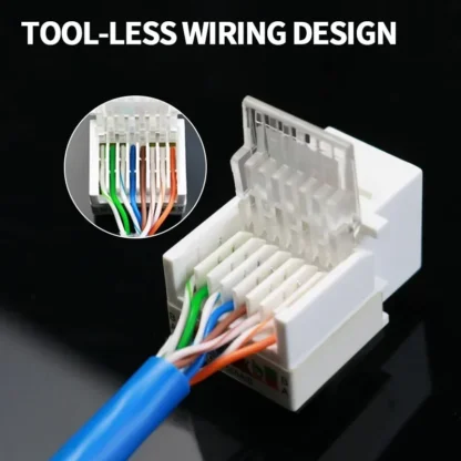 10/100 PCS Cat5e Tool-Less Keystone Jack Connector Adapter, Keystone Module Connector Internet Network Ethernet LAN Cable - Image 3