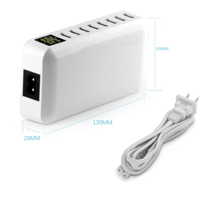 USB Charging Station 8-Port 40W/60WFast Charging  With LED Display Desktop Charger for Multiple Devices iPhone Samsung - Image 3
