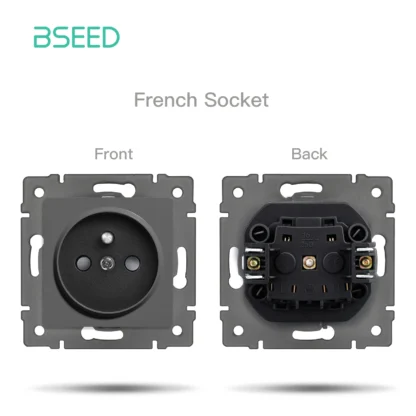 BSEED 1/2Gang 1/2Way Wall Button Switch Part Wall EU Socket Module Part Glass Frame Only Switch Socket DIY Function Part - Image 19