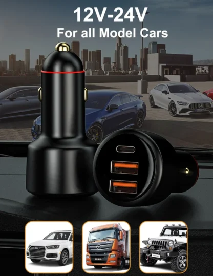 200W USB PD Car Charger 3port Super Fast Charger2.0 100W 65W SuperCharge QC3.0 for Honor Xiaomi Vivo Huawei iPhone 14 13Pro - Image 17
