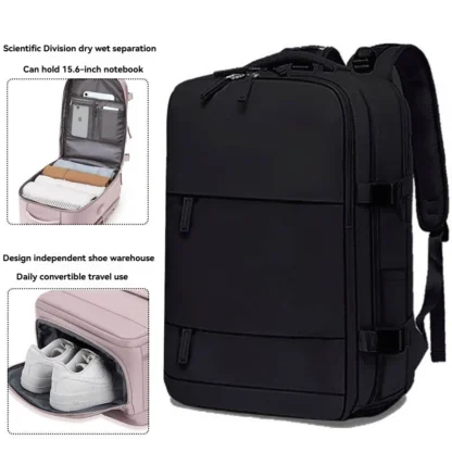 Girls' short distance business travel backpack, large capacity leisure travel backpack, multi compartment computer backpack - Image 7