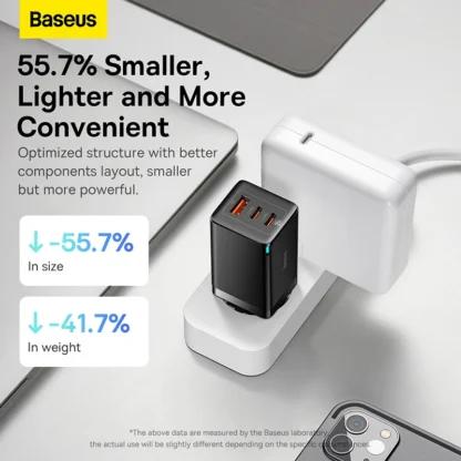 Baseus GaN 65W USB C Charger Quick Charge 4.0 3.0 QC4.0 QC PD3.0 PD USB-C Type C Fast USB Charger For iPhone 16 15 Pro MacBook - Image 3
