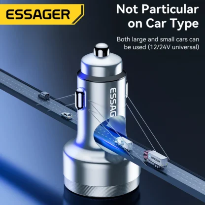 Essager 80W Car Charger USB Type C PD Fast Charging Phone Quick Charge for iPhone 14 13 Huawei Xiaomi Samsung iPad Laptop Tablet - Image 4