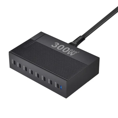 New Style 300W Gan C Fast Charger PD100W Vertical Stripe 8-port Charging station HUB Fast Compact GAN charger power adapter - Image 11