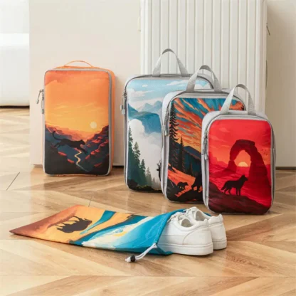 5Pcs/Set Travel Organizer Set Zipper Storage Bag Large Capacity Bag Compressible Underwear Suitcase Luggage Packing Cubes - Image 20