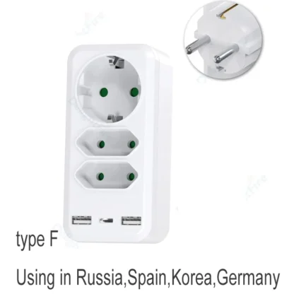 Euro EU Extend Socket With ON/OFF Switch 4.8mm 2 Pin European Standard Grounding Schuko Socket Power Extension Plug Converter - Image 7