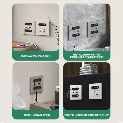 Retractable Charging Socket: 20W Dual USB Ports with PD 3.0 | 86-Type Wall Mount Panel for iOS/Android Devices​ - Image 6