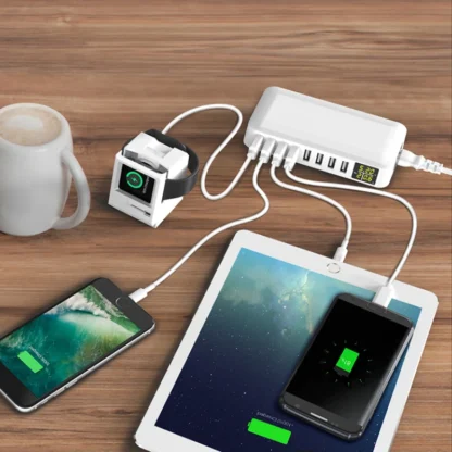 USB Charging Station 8-Port 40W/60WFast Charging  With LED Display Desktop Charger for Multiple Devices iPhone Samsung - Image 5