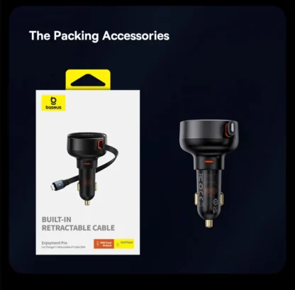 Baseus 60W Car Charger 2 in 1 Retractable Cable SCP 25W QC PD 30W Fast Car Phone Charger For iPad iPhone 16 15 14 13 Pro Samsung - Image 35
