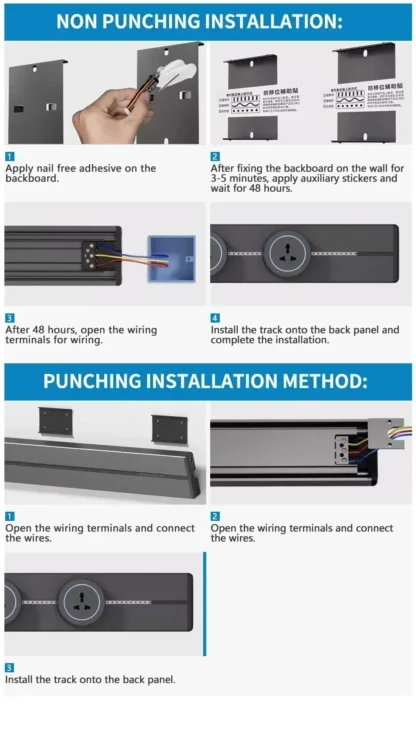 40cm 50cm Track Socket Wall Power Rail Movable Sockets High End Home Appliance Power 8000W EU US UK Standard USB Type c Ports - Image 26