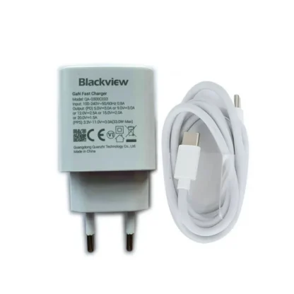 Fast Charge for Blackview BL8800 Pro BV8800 BV8900 BV9300 Original  EU Plug Travel Power Adapter 33W Type C To Type C Cable - Image 2