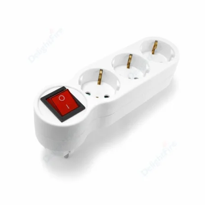 Euro EU Extend Socket With ON/OFF Switch 4.8mm 2 Pin European Standard Grounding Schuko Socket Power Extension Plug Converter - Image 4