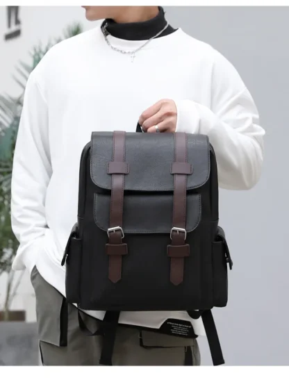 Large Capacity Soft PU Leather Backpack for Casual Business Travel - Image 19