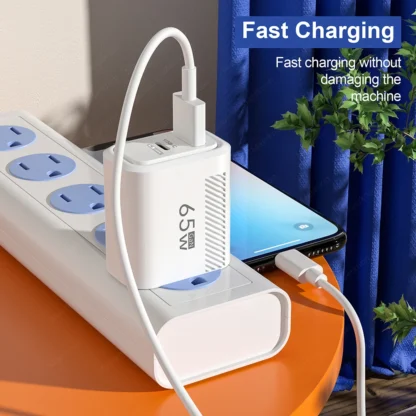 65W GaN USB Fast Charger Quick Charge3.0 PD Type C Wall Charger For iPhone 15 14 Samsung Xiaomi Huawei USB C Phone Power Adapter - Image 10