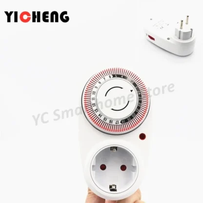 Temporizado 24 Hours Plug-in Timer mechanical  timer ISR EU UK US FR BR Power Plug - Image 4
