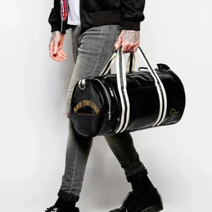 Large Leather Travel Handbag Men Fashion PU Luggage Pack Bag Letters Flight Carry On Business Trip Tote Overnight Shoes Duffle - Image 5