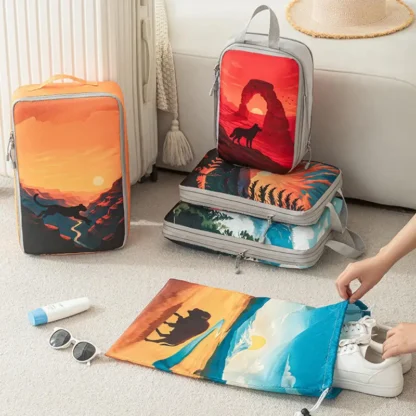 5Pcs/Set Travel Organizer Set Zipper Storage Bag Large Capacity Bag Compressible Underwear Suitcase Luggage Packing Cubes - Image 28