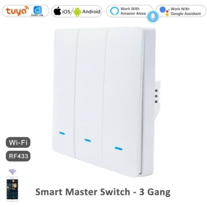 Tuya Smart Life WiFi 433mhz Wireless Push Button Wall Switch Google Home Light On Off 220V RF433 Remote Control EU UK Two 3 Way - Image 10