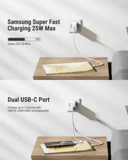 VOLTME USB Charger PD QC 3.0 Fast Charger Quick Charger PD 45W GaN Dual USB C Charger For iPhone Samsung S23 S21 Laptop Tablet - Image 3