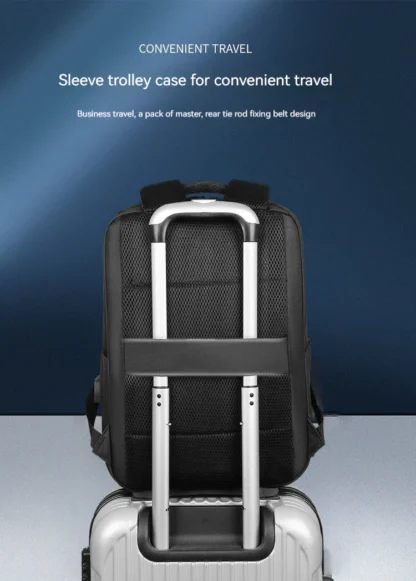 Rilibegan Laptop Men Backpack External USB Charging Travel Men Backpack Nylon School Bag Double Layer Quality Business Backpack - Image 18