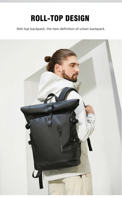 HK Expandable Travel Backpack Men Large Capacity Waterproof 15.6” Laptop Bag Hiking Rucksack Cycling Daypack Bag with USB Port - Image 23