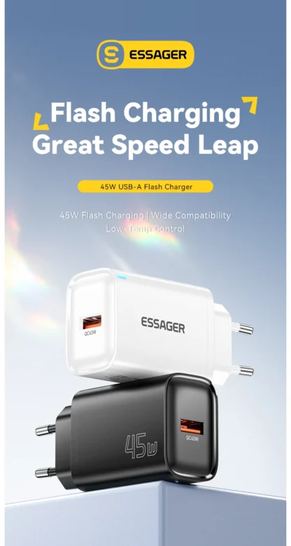 Essager 45W USB A Charger Flash Charge QC3.0 FCP SCP Fast Charging for Samsung Huawei Xiaomi iPad MakBook Tablet Phone Charger - Image 13