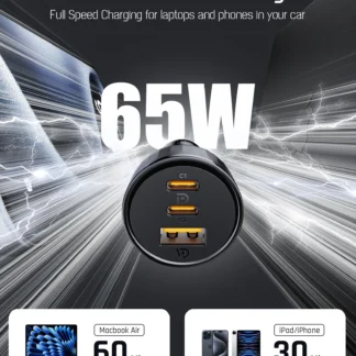 VOLTME 65W USB Type C Car Charger Quick Charge QC 4.0 PD 3.0 Fast Charge Charger in Car For iPhone 13 Pro Xiaomi Samsung Huawei