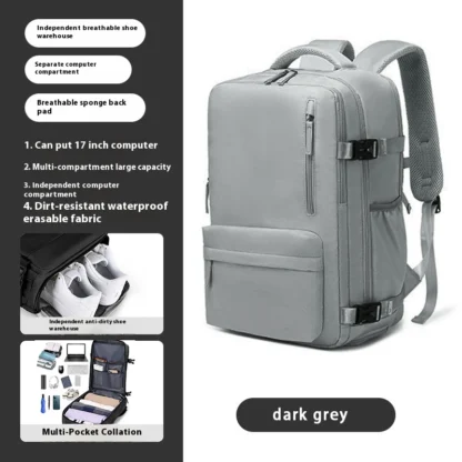 Customized commuting large capacity backpack with dry and wet separation storage, mommy travel bag, short distance business trip - Image 13