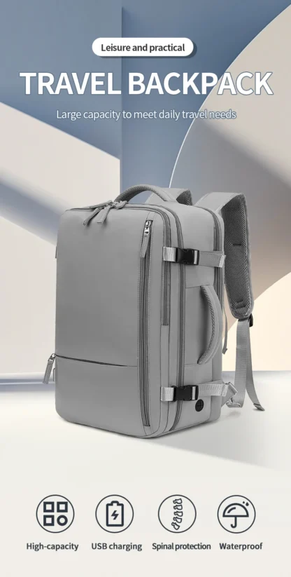 2024 New 3-in-1 Travel Backpack with Large Capacity 30L Multi functional Luggage Backpack for Short Distance Travel - Image 11