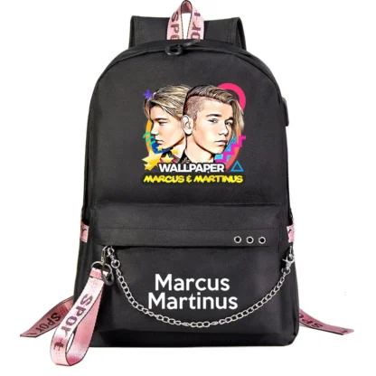 Marcus and Martinus Boys Girls School Bags Teenager USB Charging Chain Travel Backpack Student College Bookbag Mochila - Image 8