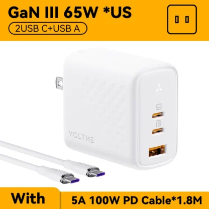 VOLTME 65W GaN III Charger Quick Charge 4.0 3.0 Type C PD USB Charger For IPhone Charger USB C Adapter For Laptop IPhone 15 Pro - Image 8