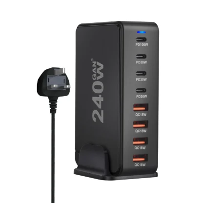 240W Desktop GaN Charger 8-port USB Type C PD Charger Fast Charge 3.0 USB Type C Fast Charger Mobile USB Charger - Image 12