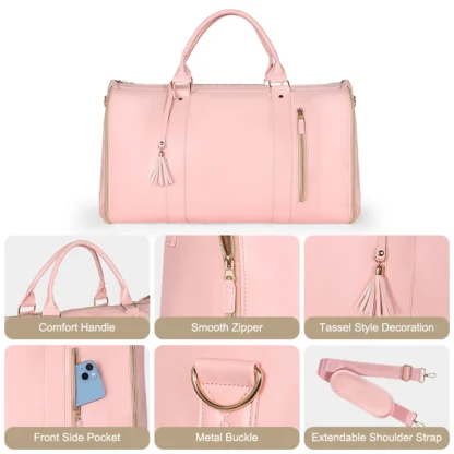 Suit Storage Bag Travel Women PU Folding Travel Bag Large Capacity Hand Luggage Bag Multi Function Waterproof Travel Organizer - Image 21