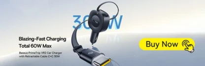 Baseus 60W Car Charger 2 in 1 Retractable Cable SCP 25W QC PD 30W Fast Car Phone Charger For iPad iPhone 16 15 14 13 Pro Samsung - Image 11