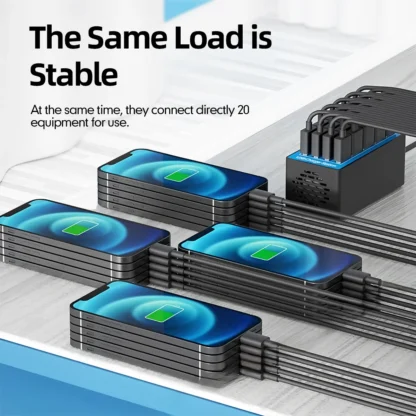 USB Charging Station 150W 30-Port Multi Device Charger Fast Charging Station for Multiple Devices Phone Watch Pad Speakers - Image 3