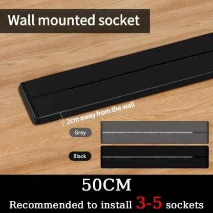40cm 50cm Track Socket Wall Power Rail Movable Sockets High End Home Appliance Power 8000W EU US UK Standard USB Type c Ports - Image 7