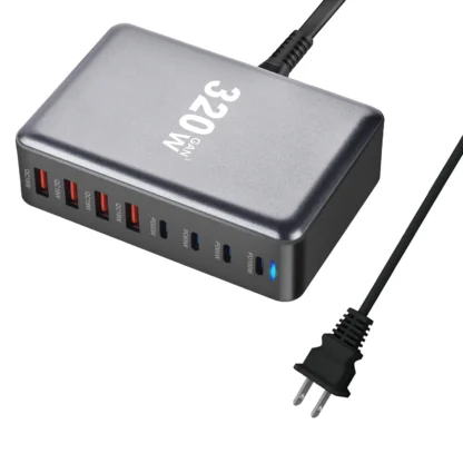 USB C Fast 320W Desktop GaN Charger 8-port USB Type C PD Charger Fast Charge 3.0 USB Type C Fast Charger Mobile USB Charger - Image 14