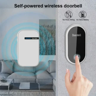 No Battery Self Powered Wireless Doorbell US/UK/EU Plug 38 Ringtones Outdoor Waterproof 150m Range Kinetic Door Bell