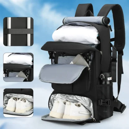 Large capacity men's backpack with high-end feel, travel backpack, sports outdoor luggage bag, mountain climbing bag, waterproof - Image 3