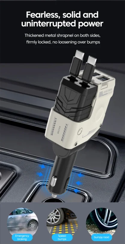 4-in-1 120W Retractable Car Charger Super Fast Charging Dual Type-C Adapter USB Cigarette Lighter For IPhone 15 Huawei Samsung - Image 21