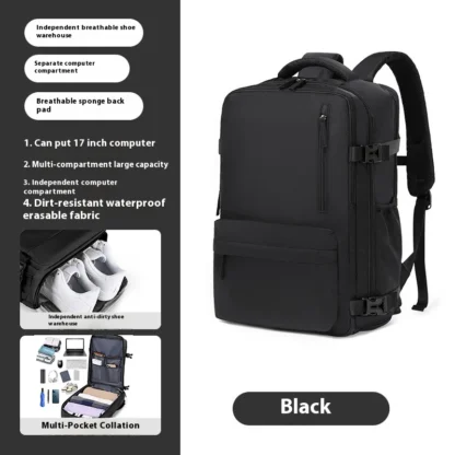 Customized commuting large capacity backpack with dry and wet separation storage, mommy travel bag, short distance business trip - Image 7