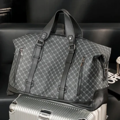 Xiao.P 2024 New Large Capacity Plaid Travel Bag Korean Version Men's Bag Casual Fashion Shoulder Bag Crossbody Bag Big - Image 6