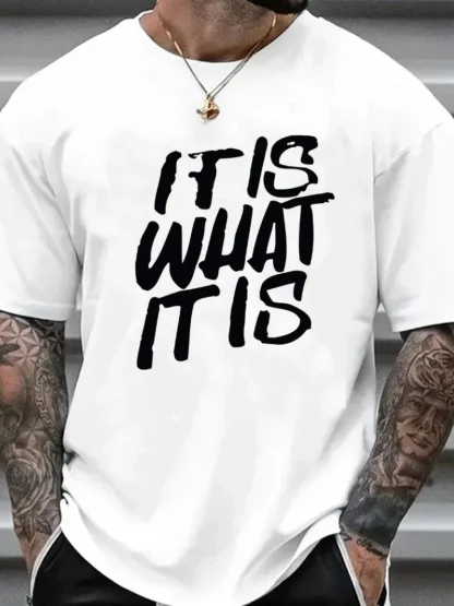 Camiseta holgada informal de algodón puro 100% de verano para hombre, camiseta de manga corta con cuello redondo y estampado de