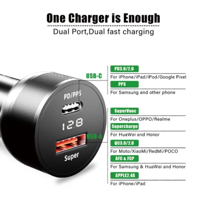 For Oneplus car charger 80W,SuperVooc car charger for OPPO,for realme car adapter superdart,for oneplus 12 10T auto charger warp - Image 4