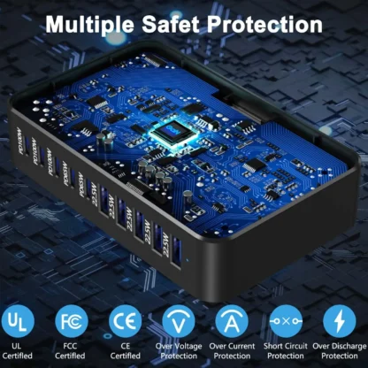 NEW 540W Gan Fast Charge 3.0 USB Type C Fast Charger Mobile 10-port 5C5A PD Charger Convenient To Carry Tablet Charger - Image 6