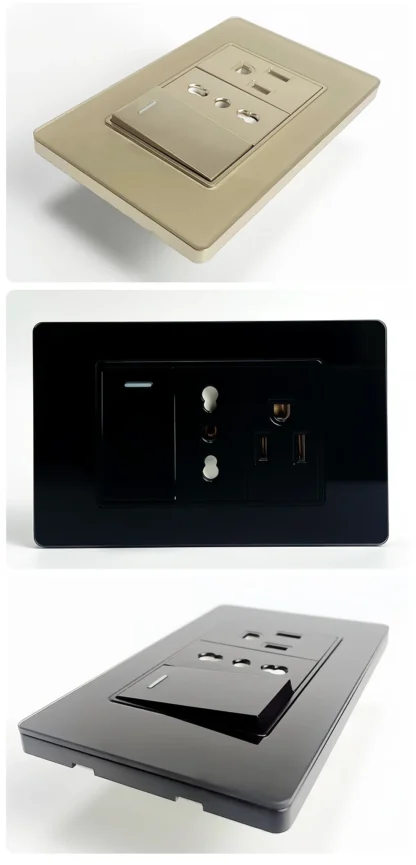 118 Series Black Tempered Glass Wall Switch Socket Italy Standard 16A Outlet with USB Type-C 20W Fast Charging for Home Office - Image 31