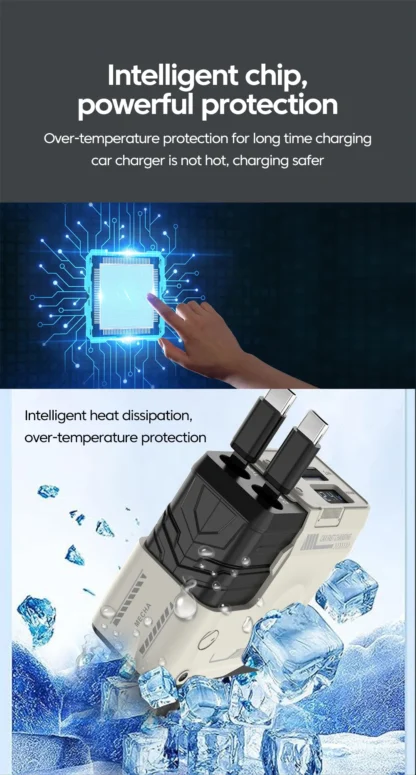 4-in-1 120W Retractable Car Charger Super Fast Charging Dual Type-C Adapter USB Cigarette Lighter For IPhone 15 Huawei Samsung - Image 22
