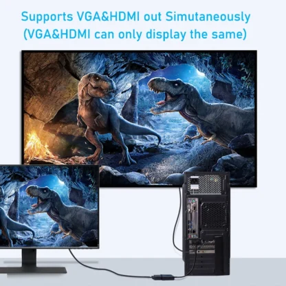 1080P DVI to VGA HDMI Splitter Converter Dual Display DVI to HDMI VGA Converter Splitter for PC Laptop Monitor Projector TV - Image 3