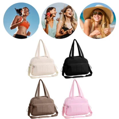 Quilted Puffer Travel Duffle Bag with Wet Pocket Carry on Bag Large Weekender Overnight Bag Gym Tote Bag Shoulder Bag for Women - Image 14